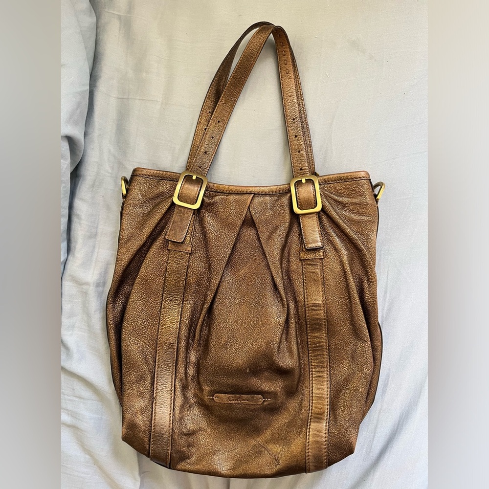Large Cole Hann distressed purse, sack style